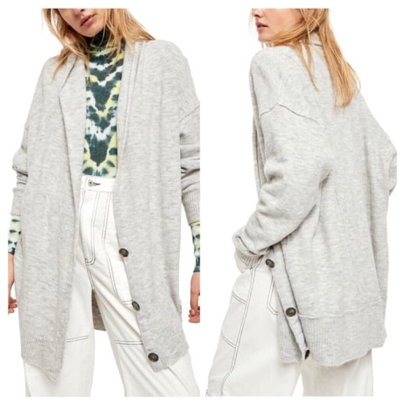 Free People Sweaters - Free People Gray Longline Cozy Oversized CARDIGAN
